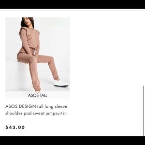 TALL LONG-SLEEVE SHOULDER PAD JUMPSUIT